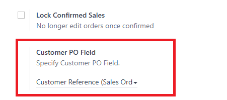Setting Po Number Field
