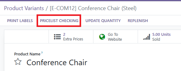 Check ơricelist on product variants form view