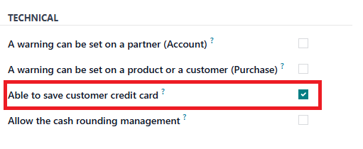 Able to save customer credit card