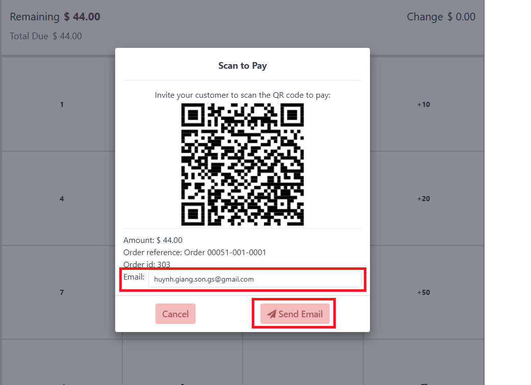 Send Pos payment link via email
