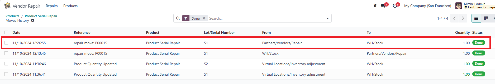 Product Stock Move For Receiving