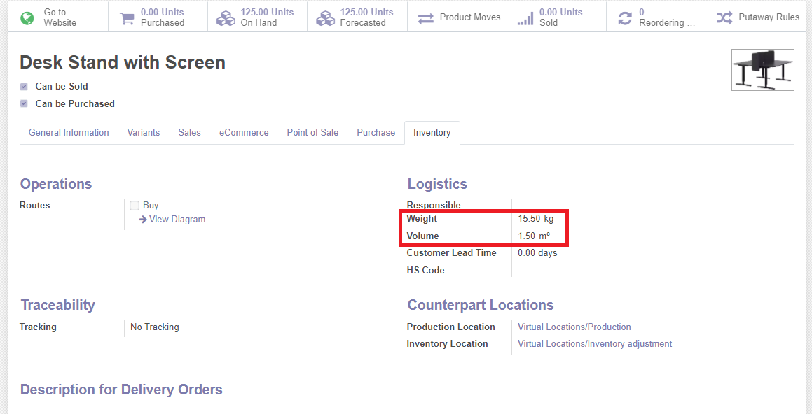 Odoo Product Info