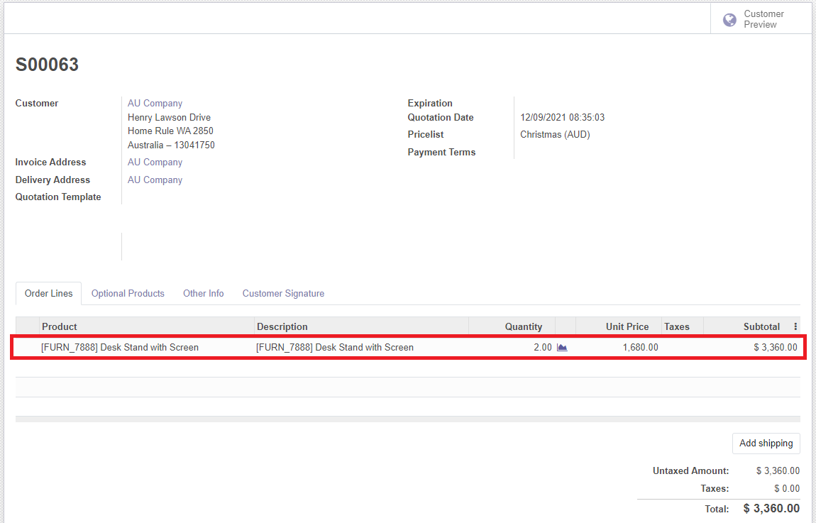 Odoo Sale Order Info