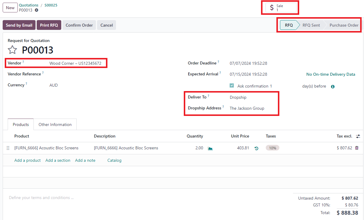 Purchase Order for dropship