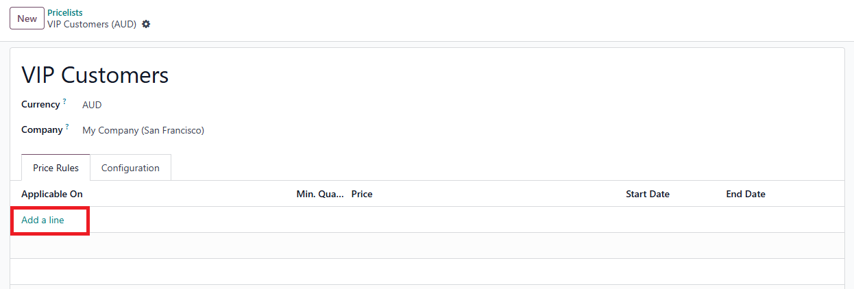 Define Price Rules On Pricelist